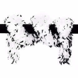 Fjäderboa Svart/Vit Deluxe