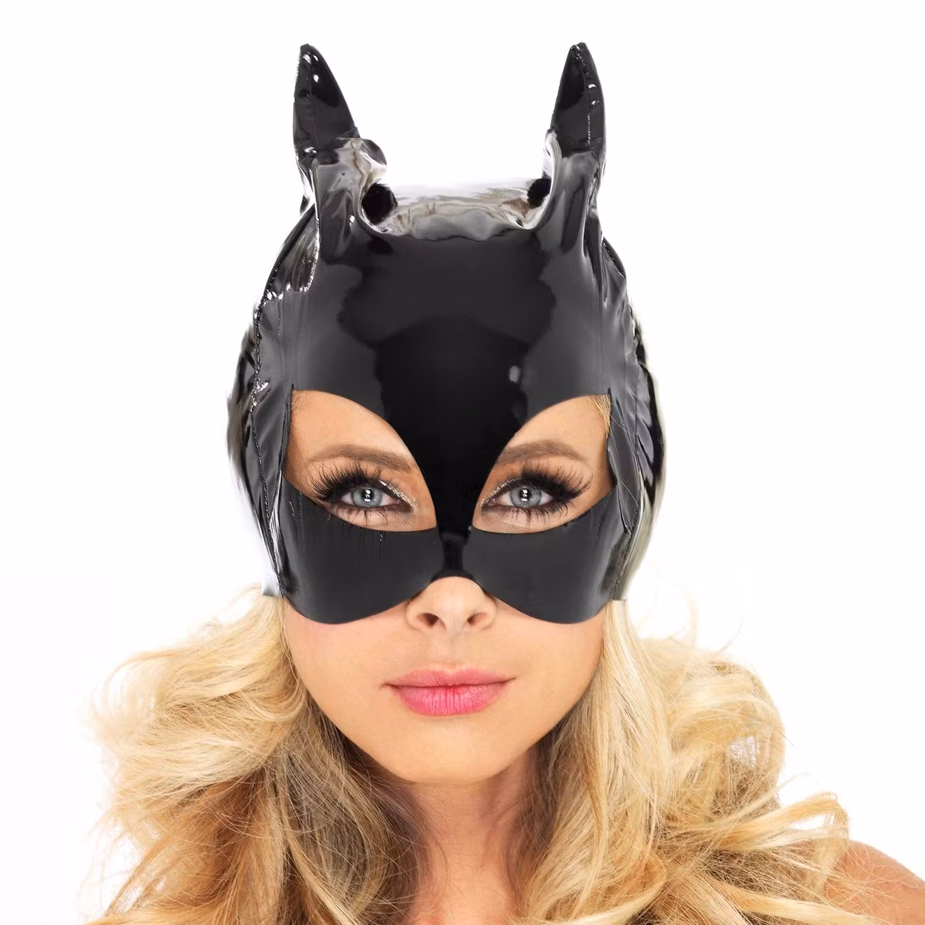 Svart Katt Mask i Vinyl