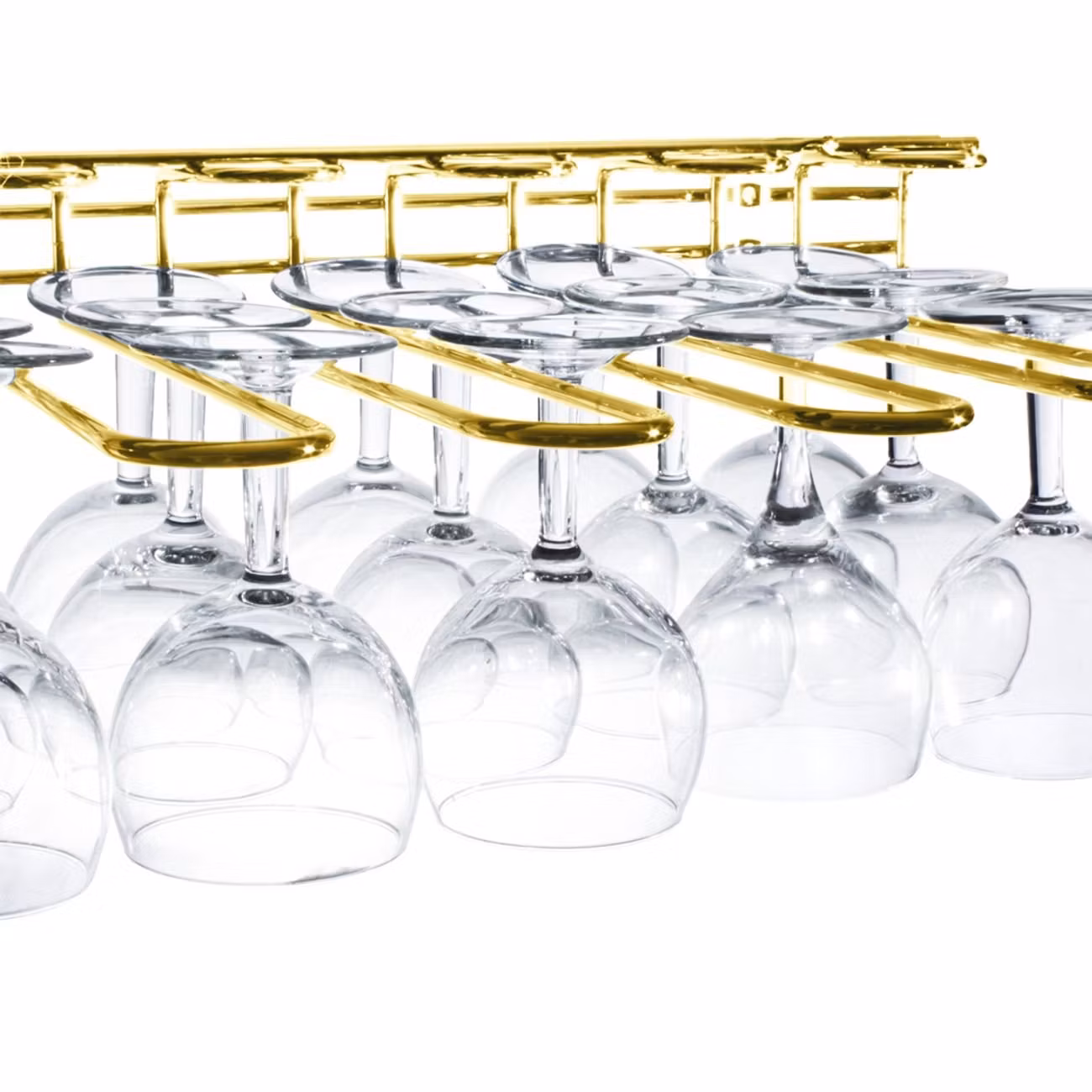 Väggmonterat Vinglasrack Guld