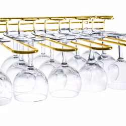 Väggmonterat Vinglasrack Guld