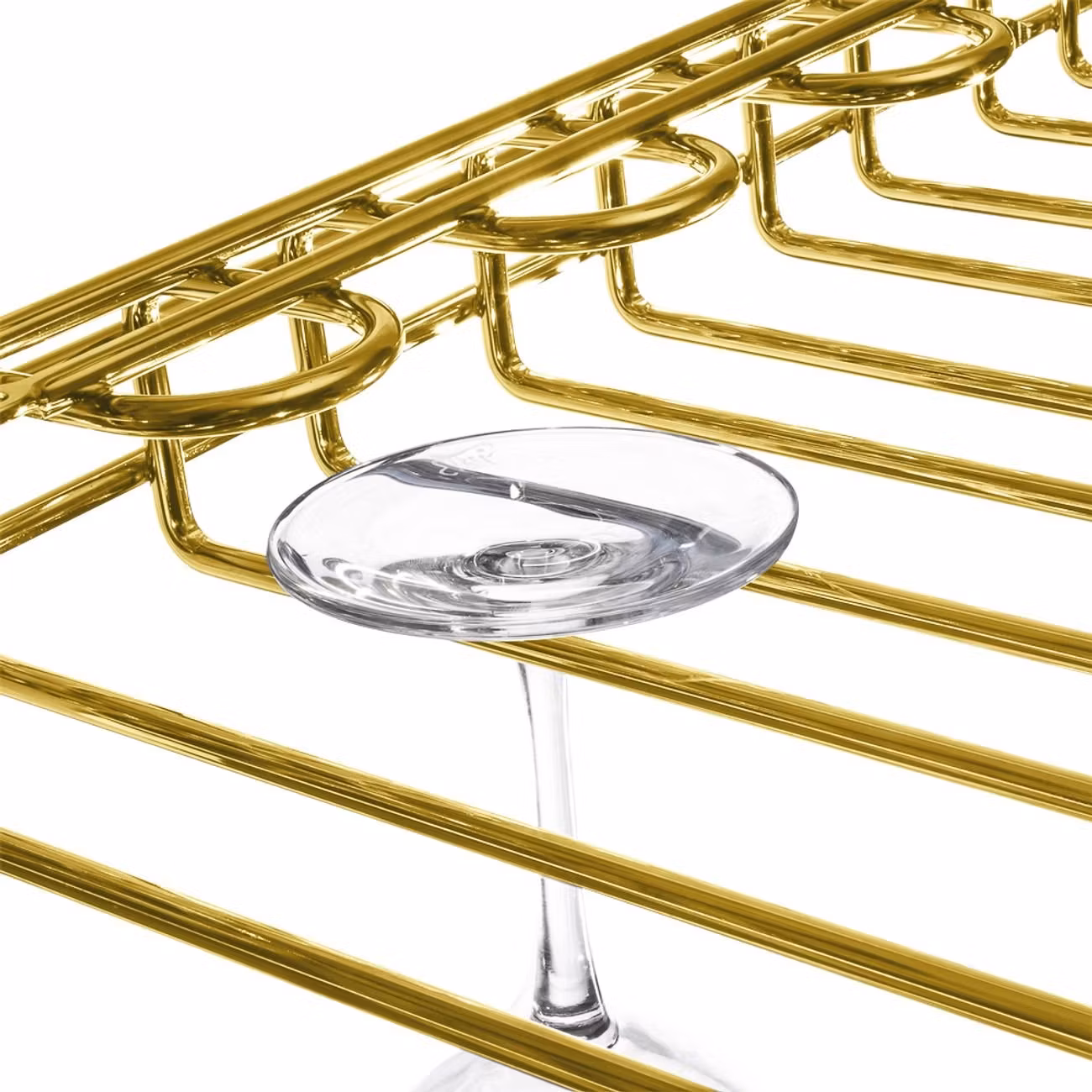 Väggmonterat Vinglasrack Guld