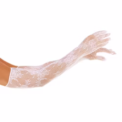 Spetshandskar Vita Långa Deluxe