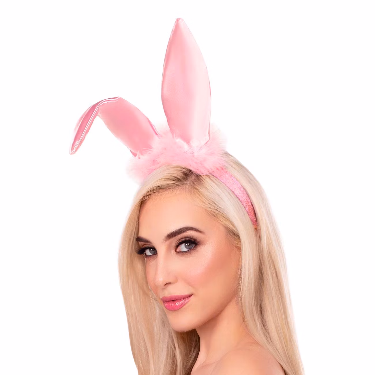 Kaninöron Böjbara Rosa Satin Deluxe