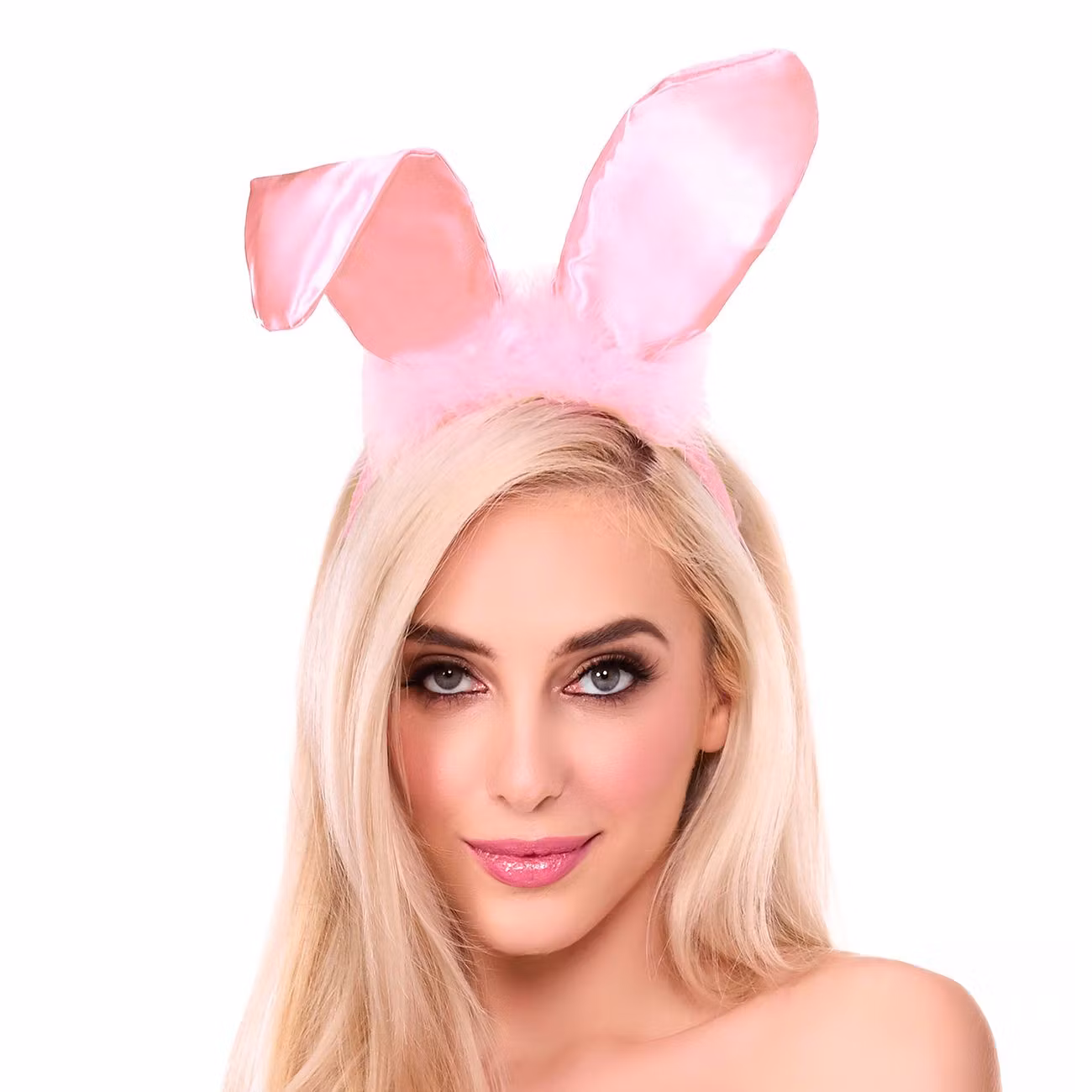 Kaninöron Böjbara Rosa Satin Deluxe