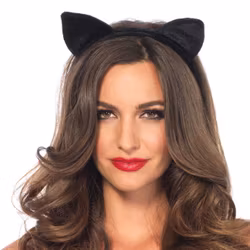 Diadem Kattöron Svart Sammet Deluxe