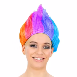Penntroll Peruk Regnbågsfärgad