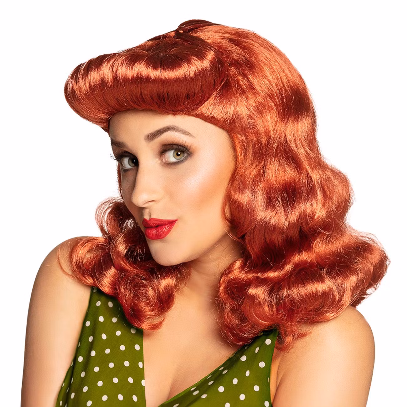 Pinuppa Röd Peruk