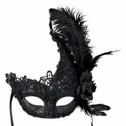 Ögonmask Svart med Fjädrar