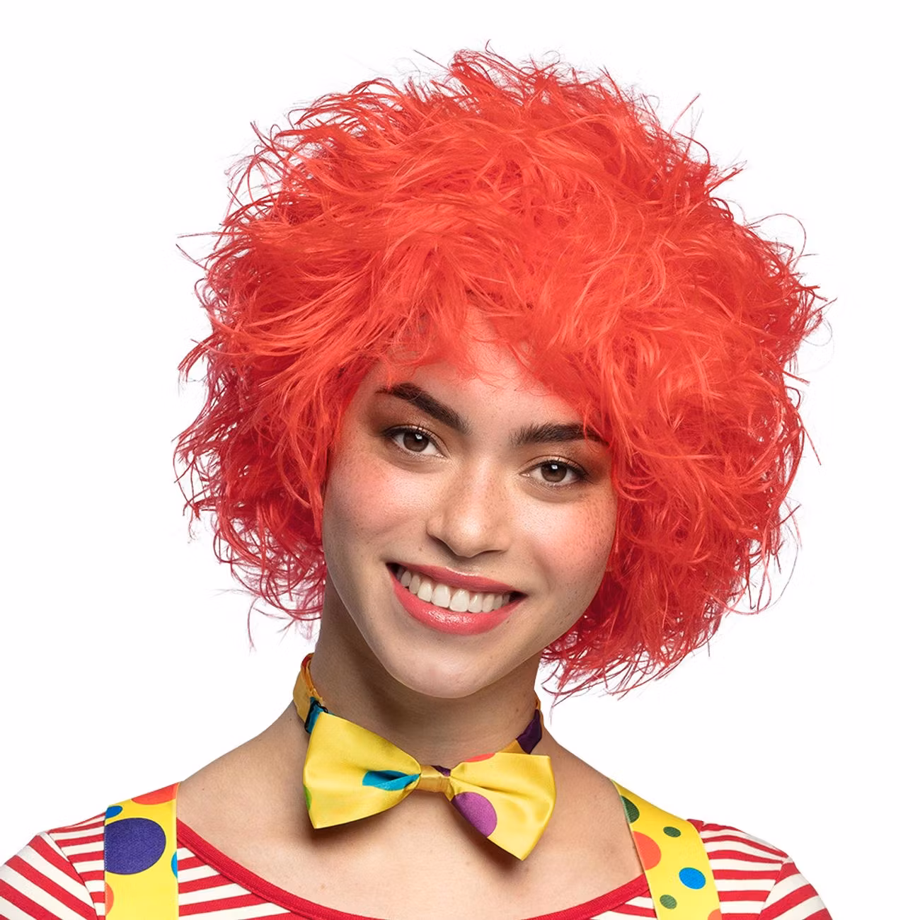 Clownperuk Röd Frizzy