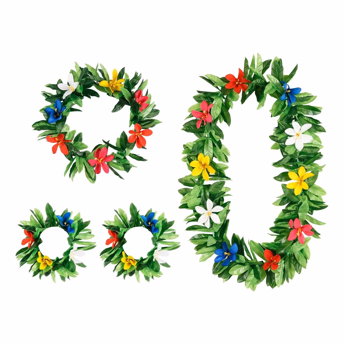 Hawaiikrans Set Grön