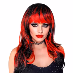 Vampiria Svart/Röd Peruk