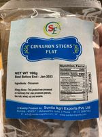 CINNAMON STICKS FLAT 100GM