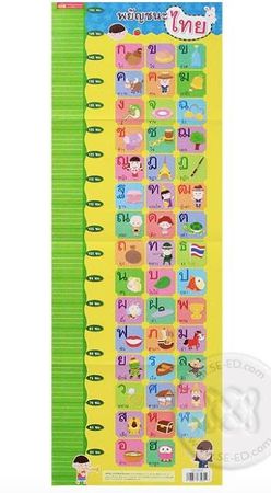 โปสเตอร์พยัญชนะไทย พร้อมแถบวัดส่วนสูง