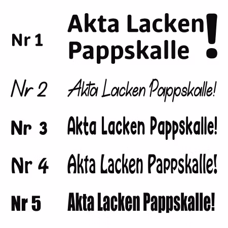 Bildekal "Akta Lacken Pappskalle"
