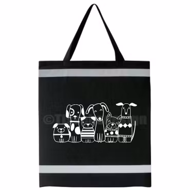Tygväska / Reflexkasse Med Tryck Hundar
