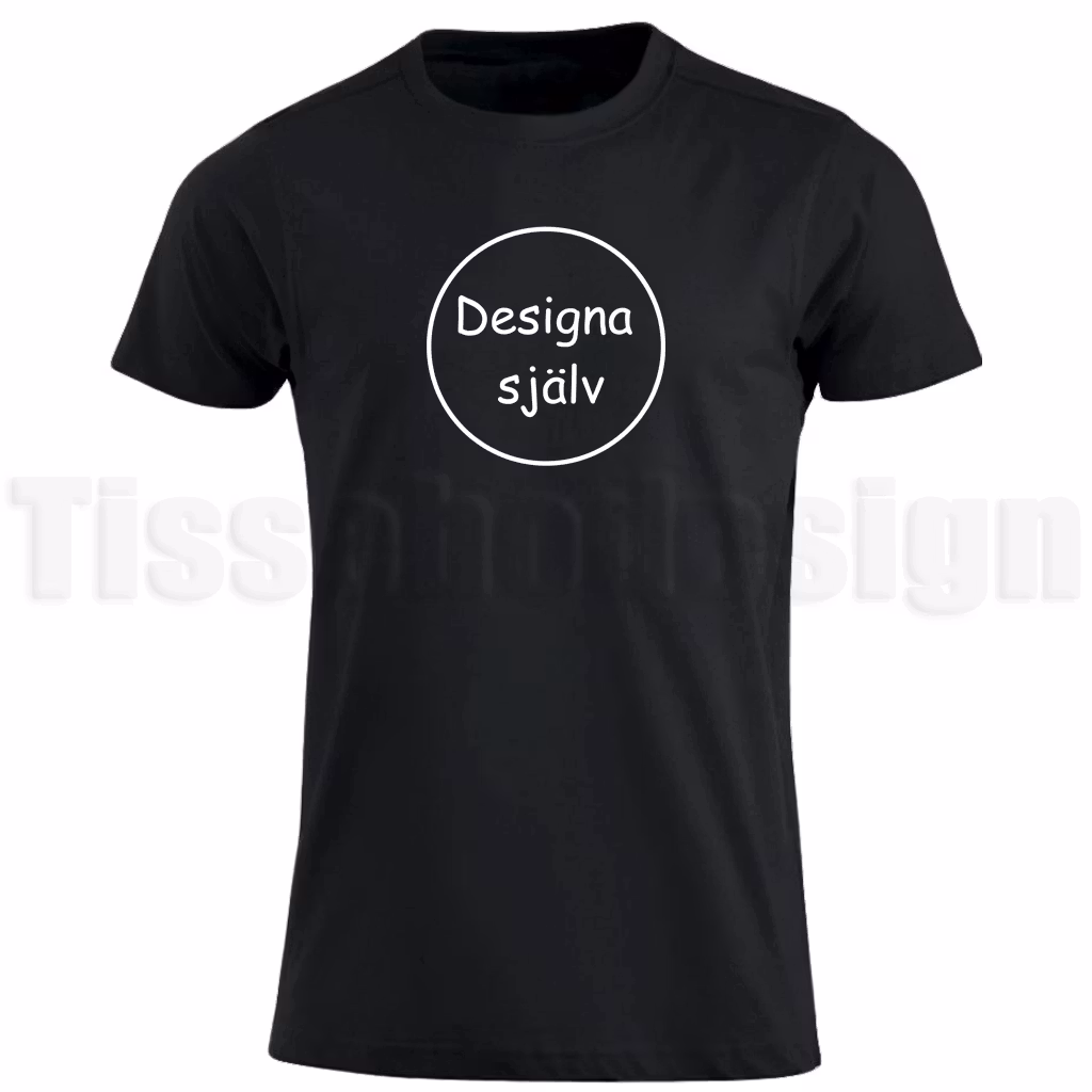 T-shirt för egen design – exempelbild med designmarkering