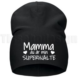 Mössa Mamma du är vår/min superhjälte – en kärleksfull hyllning som värmer