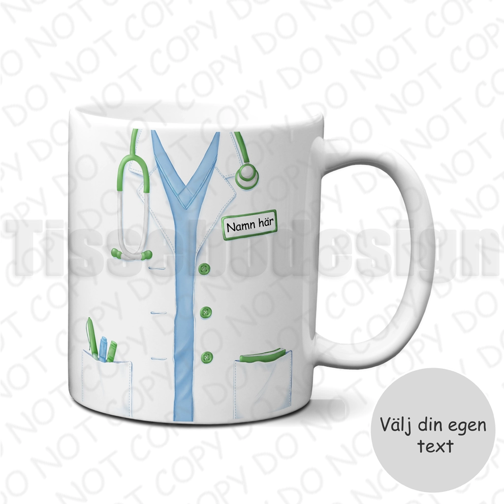 Mugg – Vårdpersonal med namn och valbar figur
