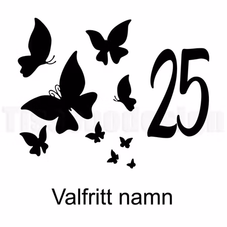 Dekal Fjärilar Med Namn Och Hus Nr