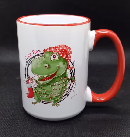 Julmugg Med Tryck - Tree Rex - Keramik 450 ml