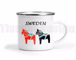Emaljmugg Dalhäst Sweden
