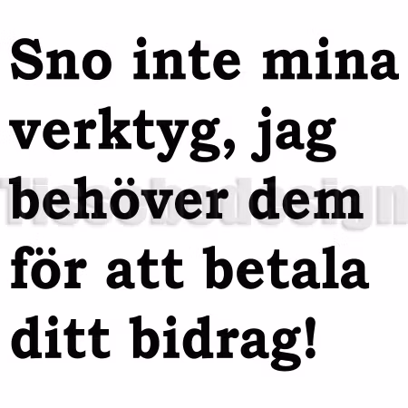Bilkdekal Sno Inte Mina Verktyg