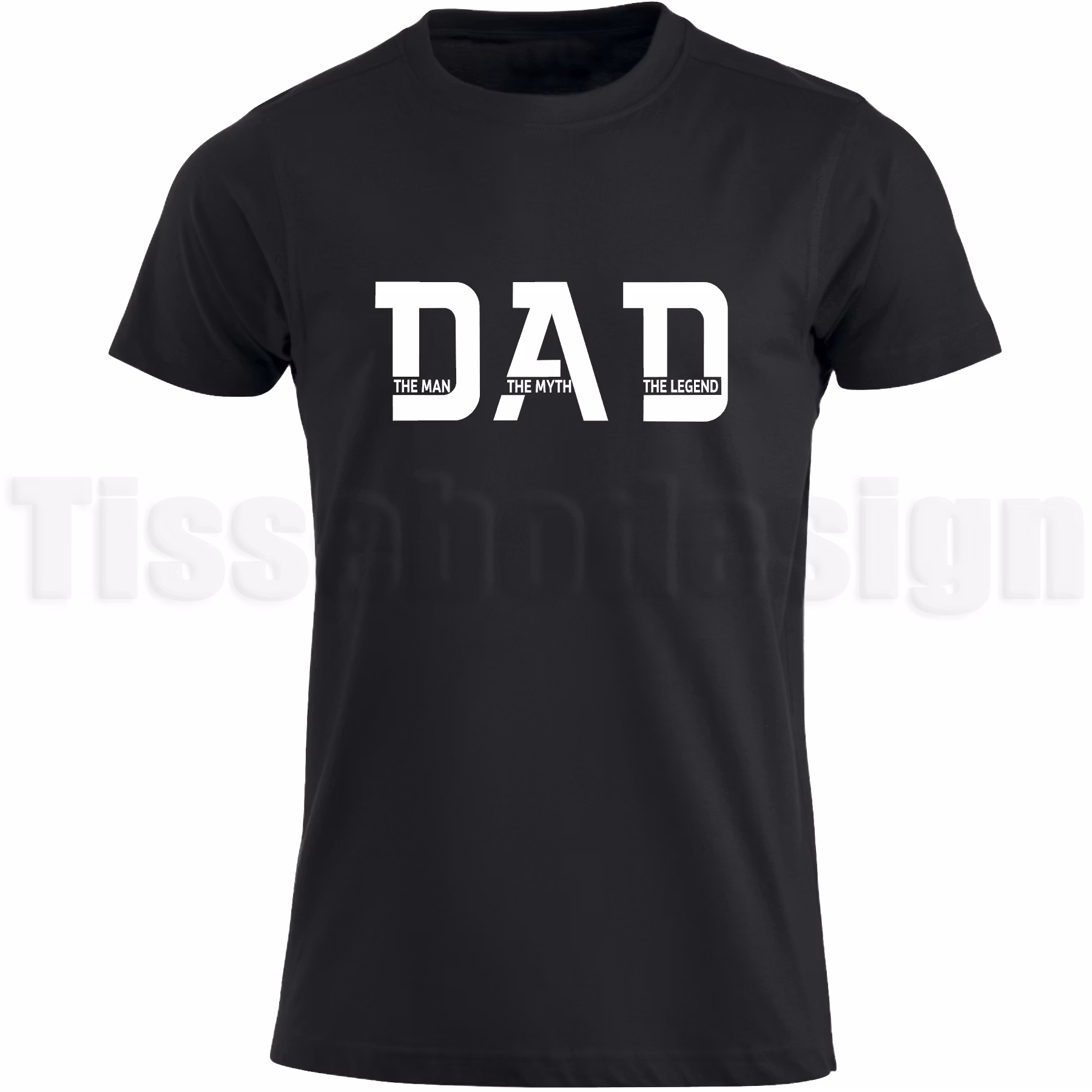 Svart T-shirt med vinyltryck Dad