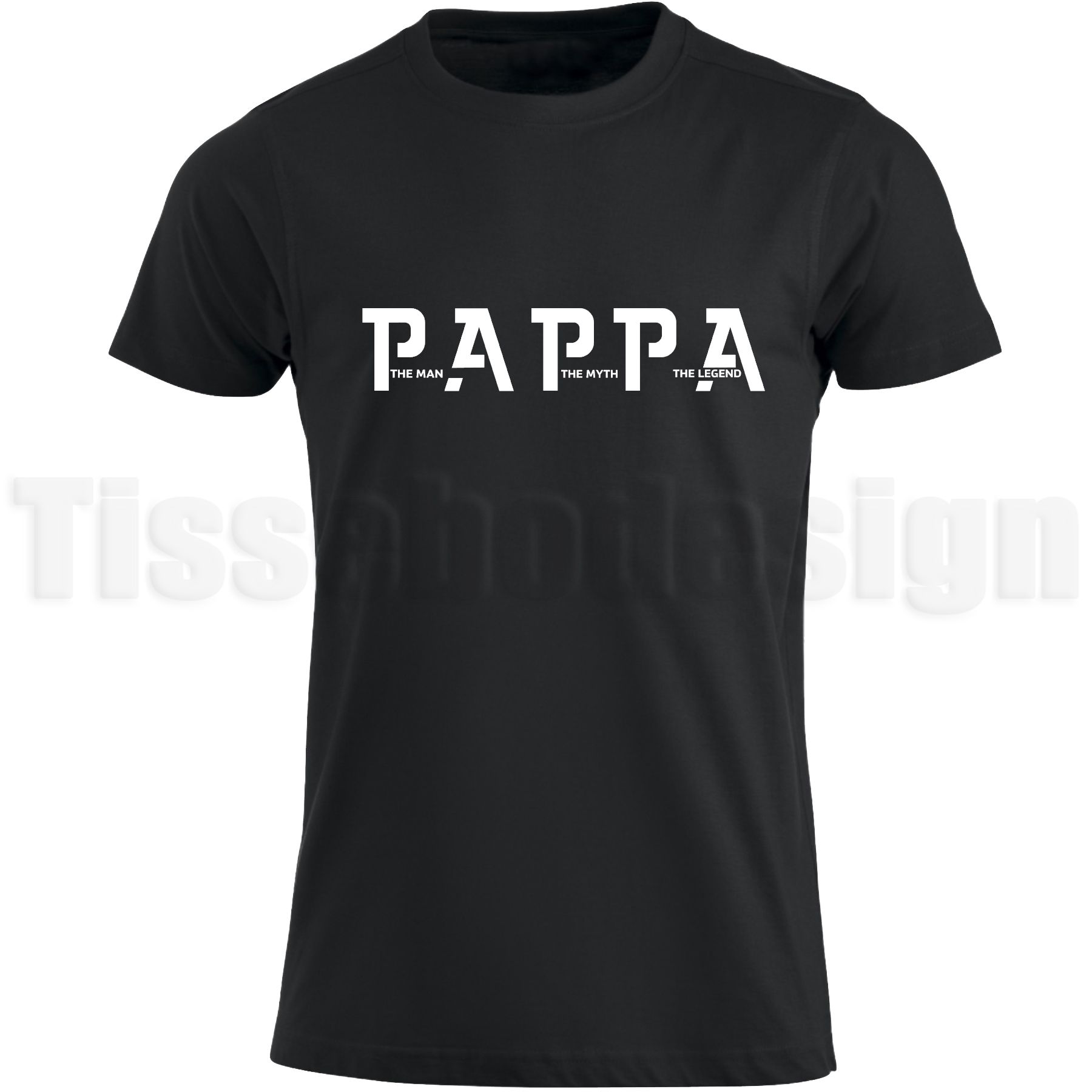 Svart T-shirt med vinyltryck Pappa