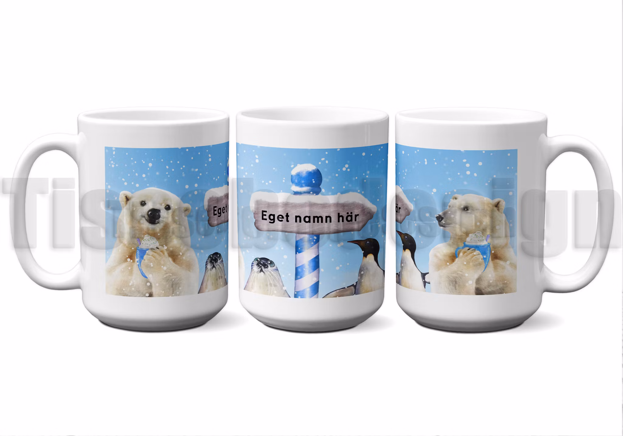 Julmugg Isbjörn Nordpolen Med Eget Namn/Text
