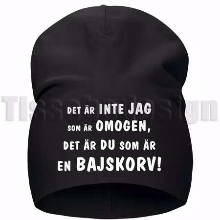Mössa Med Tryck NEJ JAG ÄR INGEN BAJSKORV – För Dig med Humor