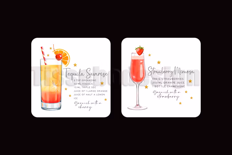 Glasunderlägg Cocktail 4 Pack
