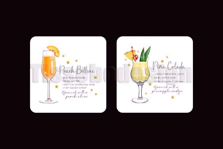 Glasunderlägg Cocktail 4 Pack