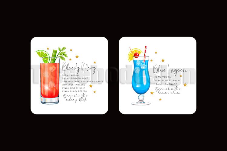 Glasunderlägg Cocktail 4 pack