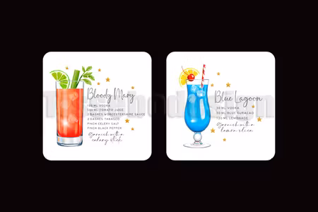 Glasunderlägg Cocktail 4 pack