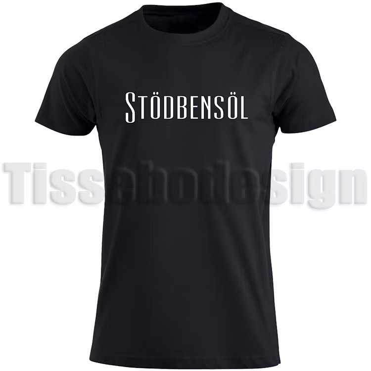Svart t-shirt med vinyltryck Stödbensöl