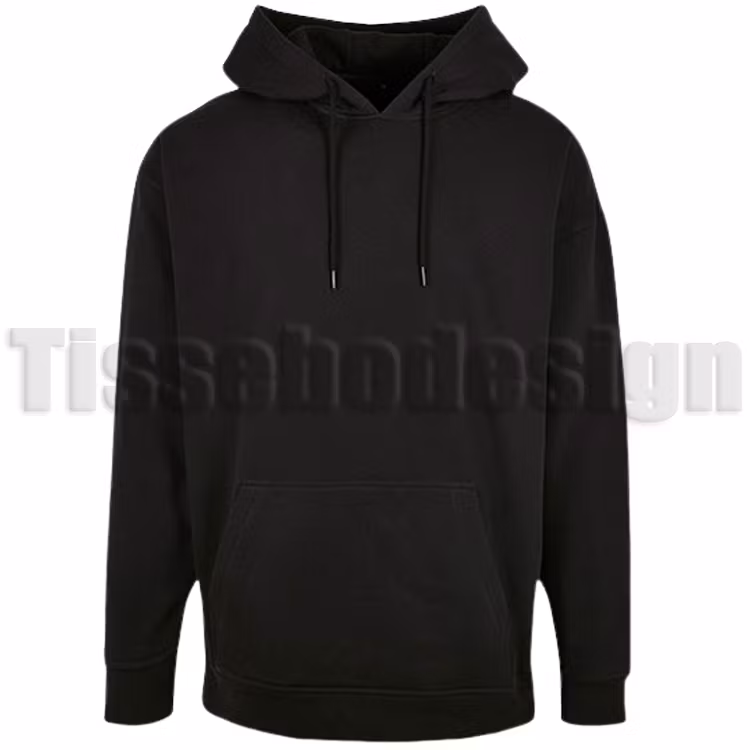 En bild på svart Hoodie Basic Oversize hur tröjan ser ut utan tryck