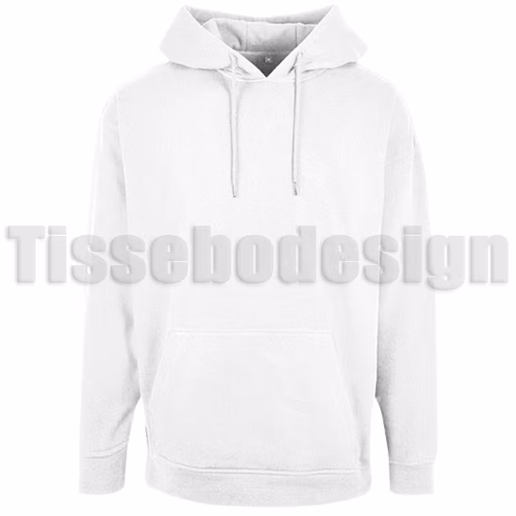En bild på vit Hoodie Basic Oversize hur tröjan ser ut utan tryck