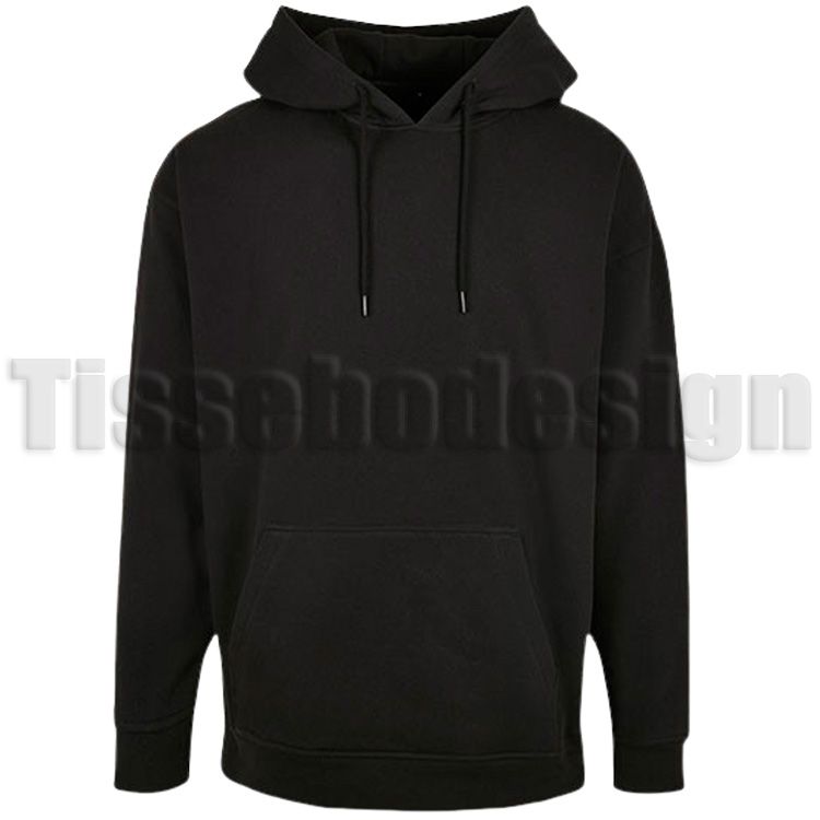 En bild på Svart Hoodie Basic Oversize hur tröjan ser ut utan tryck