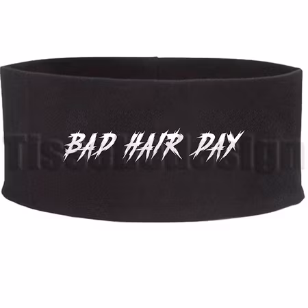 Pannband Med Tryck Hair Bad Day  – Räddaren i Nöden för Dåliga Hårdagar