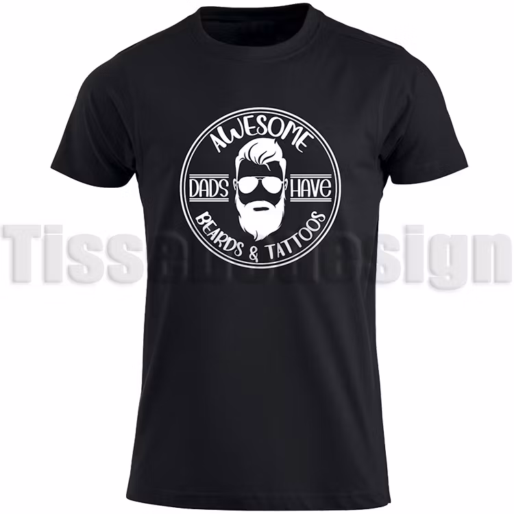 T-shirt Fars Dag Awesome Dads Have Beards And Tattoos