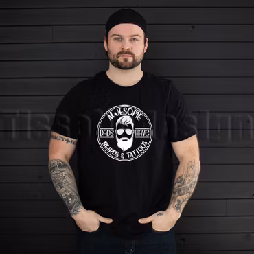 T-shirt Awesome dads have beards & tattoos – stolt pappastil