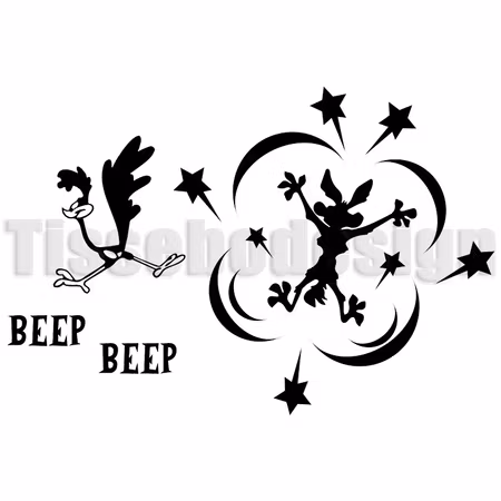 Bildekal Crash Beep Beep