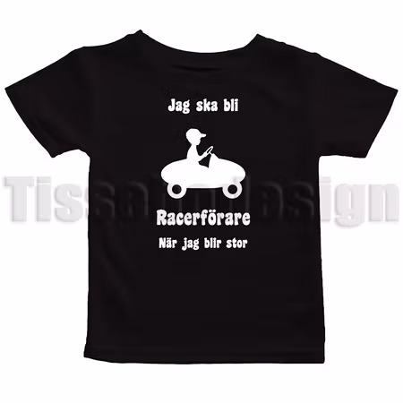 Barn T-shirt Jag Ska Bli Racerförare När Jag Blir Stor