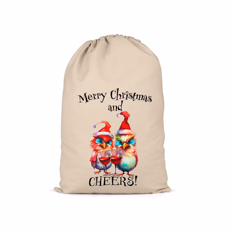 Julsäck "Merry Christmas And Cheers" För tex Vinflaskan