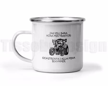Emaljmugg Jag vill bara köra min traktor