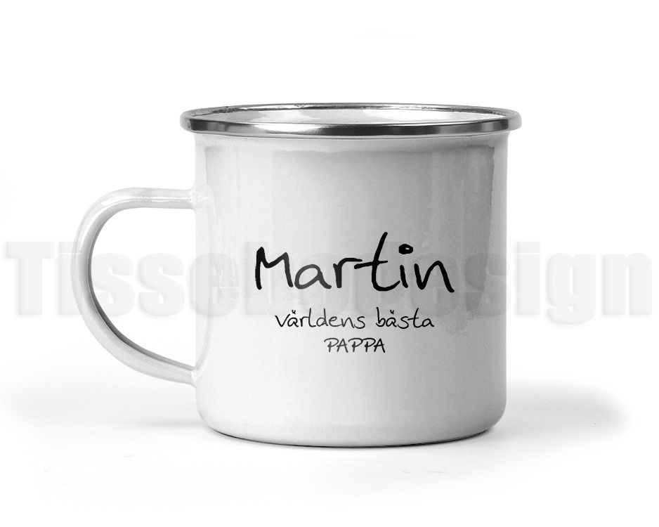 Emaljmugg Världens bästa Bästa Pappa - Med eget namn