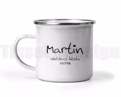 Emaljmugg Världens bästa Bästa Pappa - Med eget namn