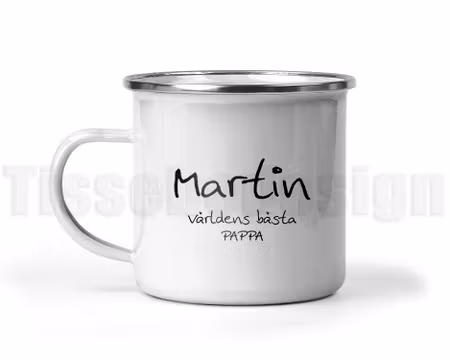 Emaljmugg Världens bästa Bästa Pappa - Med eget namn