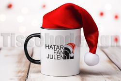Julmugg Med Tryck - Hatar Fan Julen - Keramik 330 ml