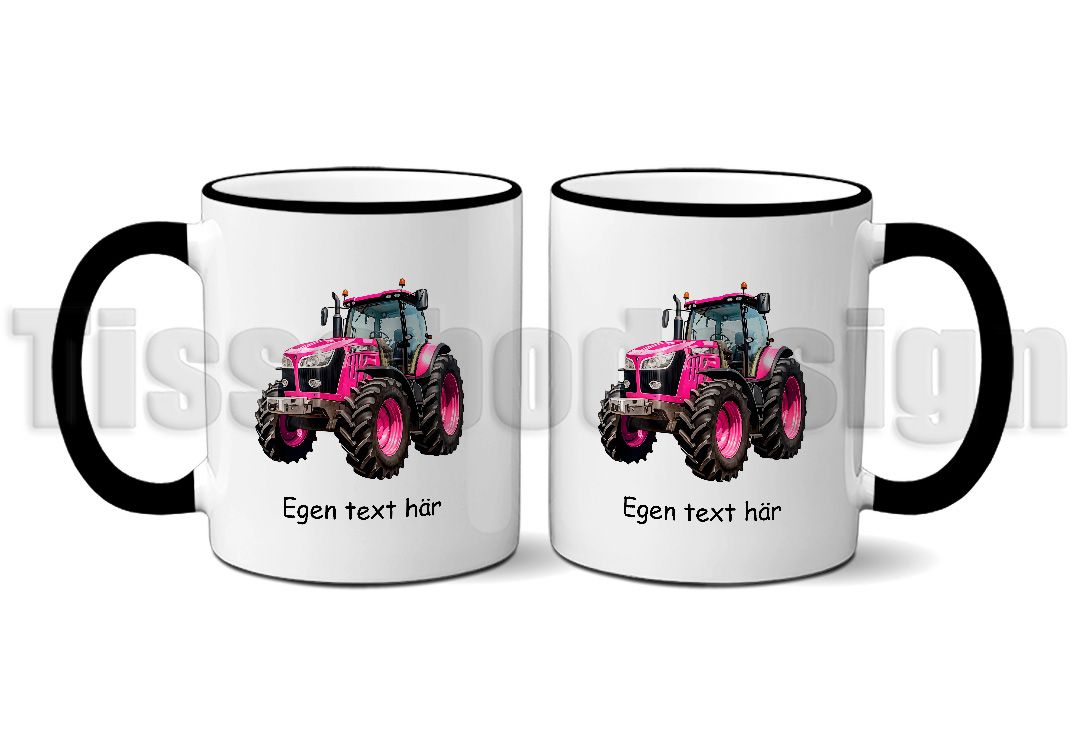 Mugg Rosa Traktor Med Egen Text